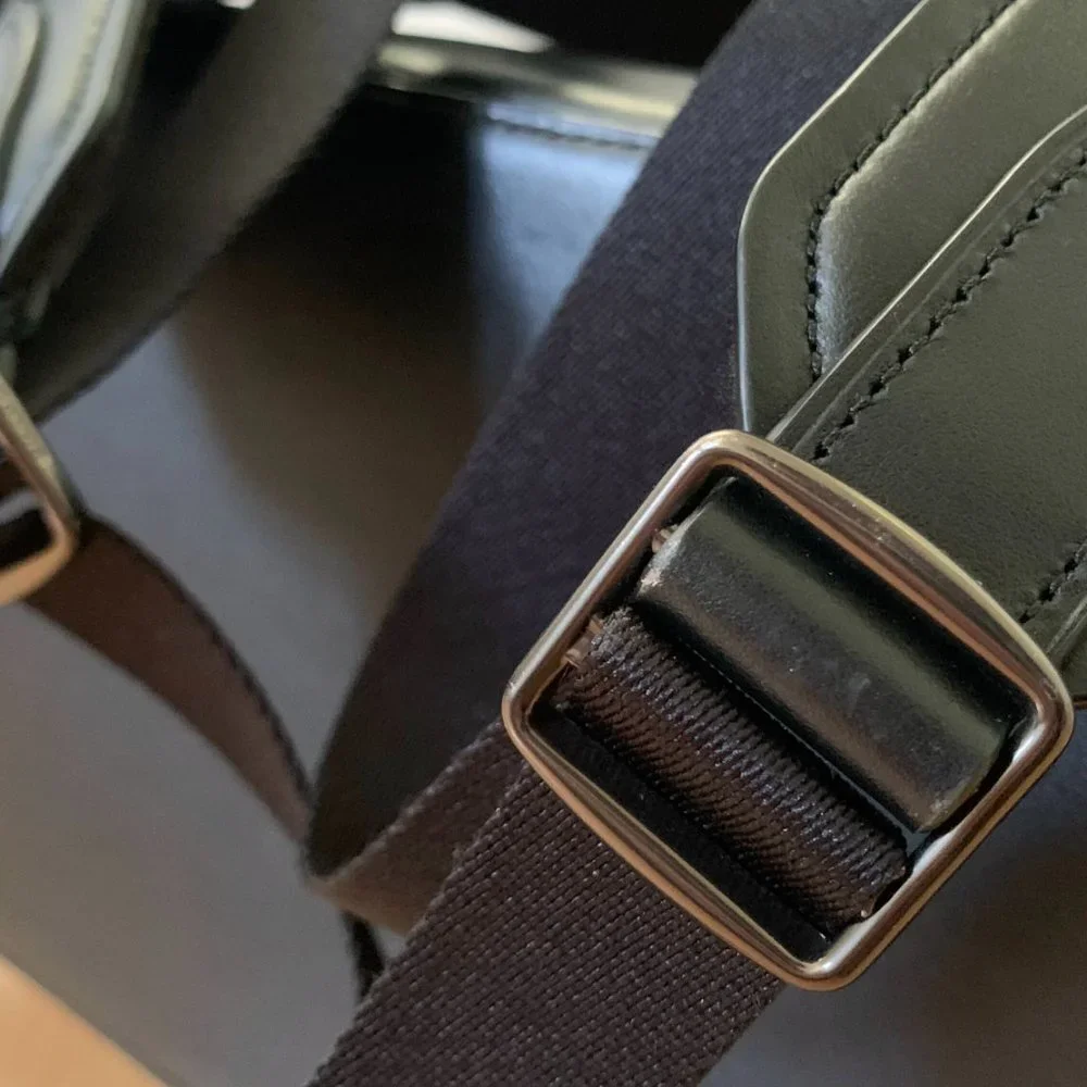 Coach Black Leather Backpack with Front Pockets